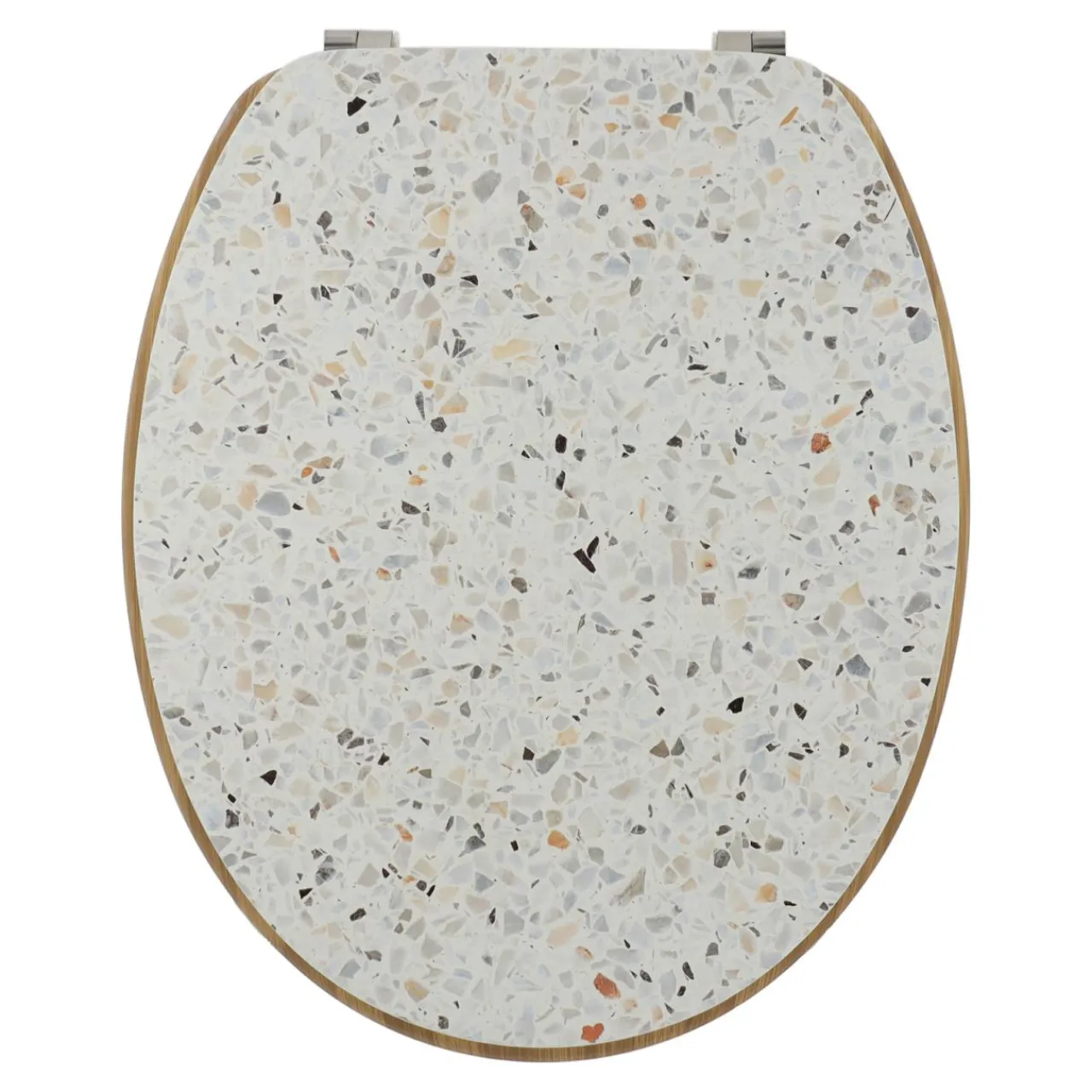 Accessoire Wc|TENDANCE Abattant WC 18 pouces façon Terrazzo Blanc