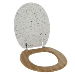 Accessoire Wc|TENDANCE Abattant WC 18 pouces façon Terrazzo Blanc