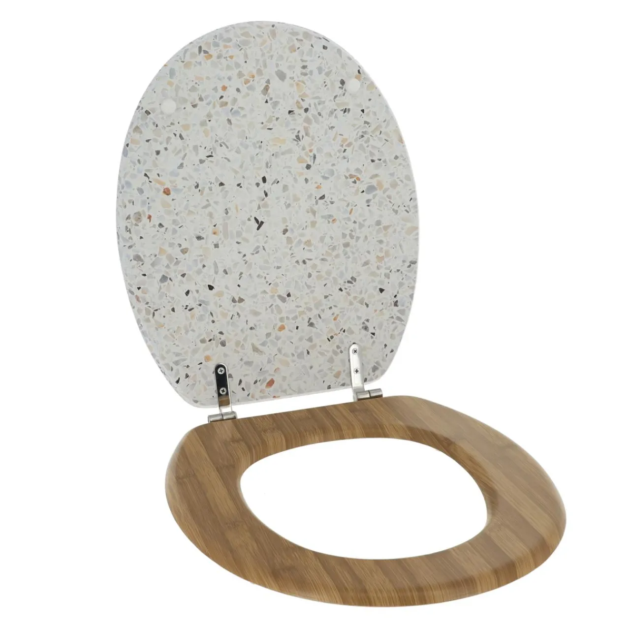 Accessoire Wc|TENDANCE Abattant WC 18 pouces façon Terrazzo Blanc