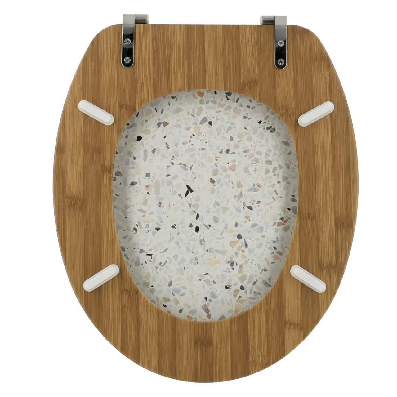 Accessoire Wc|TENDANCE Abattant WC 18 pouces façon Terrazzo Blanc
