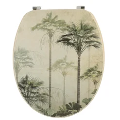 Accessoire Wc|TENDANCE Abattant WC 18 pouces façon bois Palmiers Florida Vert