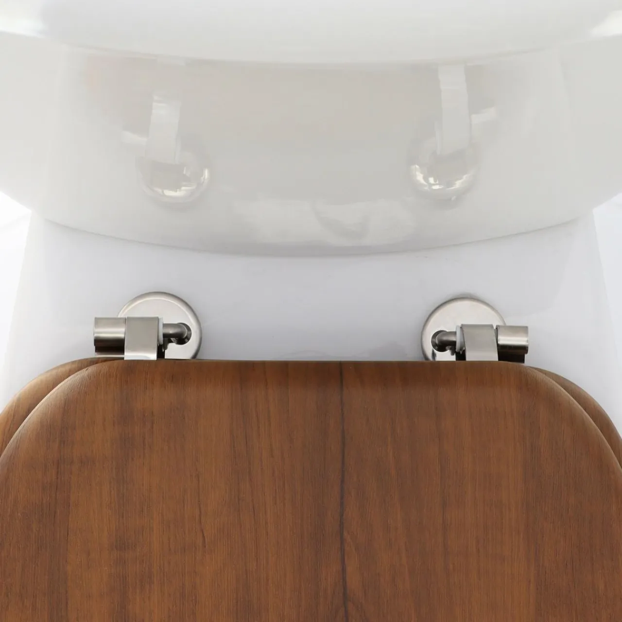 Accessoire Wc|TENDANCE Abattant WC 18 pouces imitation Bois Marron