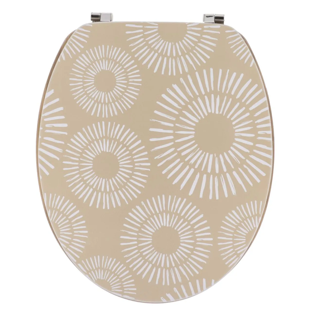 Accessoire Wc|TENDANCE Abattant WC 18 pouces MDF Ethnic Spirals Beige