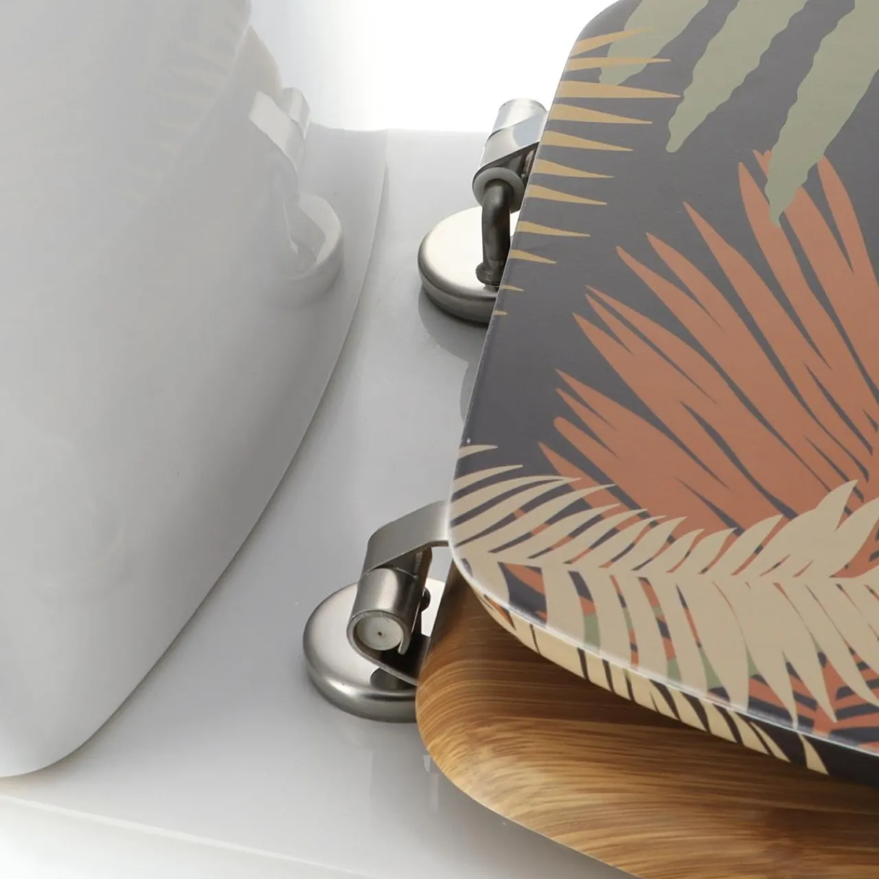 Accessoire Wc|TENDANCE Abattant WC 18 pouces MDF Exotic Garden Multicolore