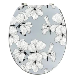 Accessoire Wc|TENDANCE Abattant WC 18 pouces MDF Ecrin Gris