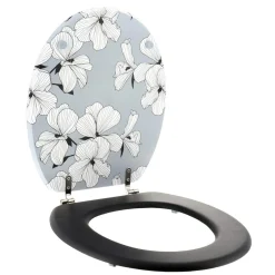 Accessoire Wc|TENDANCE Abattant WC 18 pouces MDF Ecrin Gris