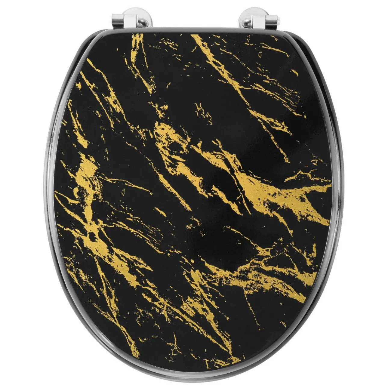 Accessoire Wc|douceur d'intu017drieur Abattant WC 18 pouces MDF effet marbre Aquamarbre Noir