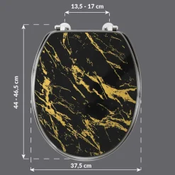 Accessoire Wc|douceur d'intu017drieur Abattant WC 18 pouces MDF effet marbre Aquamarbre Noir