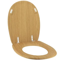 Accessoire Wc|TENDANCE Abattant WC 18 pouces MDF Façon Chêne Beige