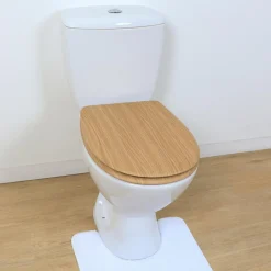 Accessoire Wc|TENDANCE Abattant WC 18 pouces MDF Façon Chêne Beige