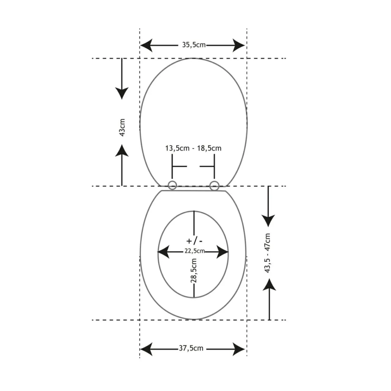 Accessoire Wc|TENDANCE Abattant WC 18 pouces MDF Façon Marbre Gris