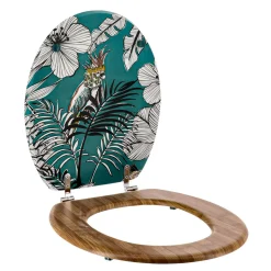 Accessoire Wc|TENDANCE Abattant WC 18 pouces MDF Jungle Fever Bleu