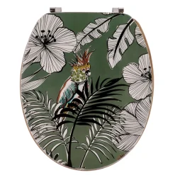 Accessoire Wc|TENDANCE Abattant WC 18 pouces MDF Jungle Fever Vert kaki