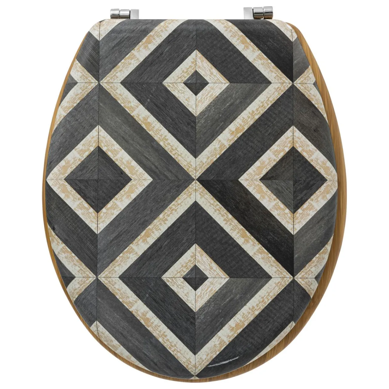 Accessoire Wc|ATMOSPHERA Abattant WC bois (36 x 42,5 cm) Canvas Gris