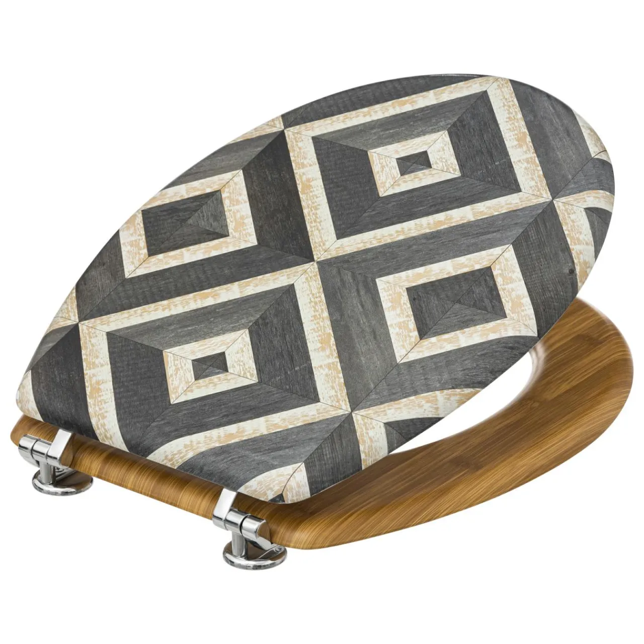 Accessoire Wc|ATMOSPHERA Abattant WC bois (36 x 42,5 cm) Canvas Gris