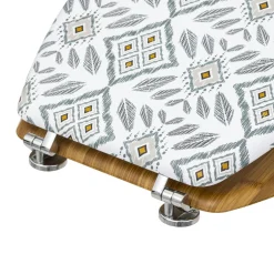 Accessoire Wc|ATMOSPHERA Abattant WC bois (36 x 42,5 cm) Hapache Multicolore Blanc