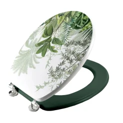Accessoire Wc|douceur d'intu017drieur Abattant WC bois (37 x 46 cm) Vagabonde Vert