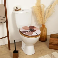 Accessoire Wc|TENDANCE Abattant WC frein de chute 18 pouces MDF Natural Simplicity Multicolore