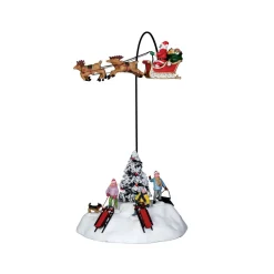 Village De Noël Lemax|LEMAX Accessoire animé (H33 cm) Père Noël volant dans les airs