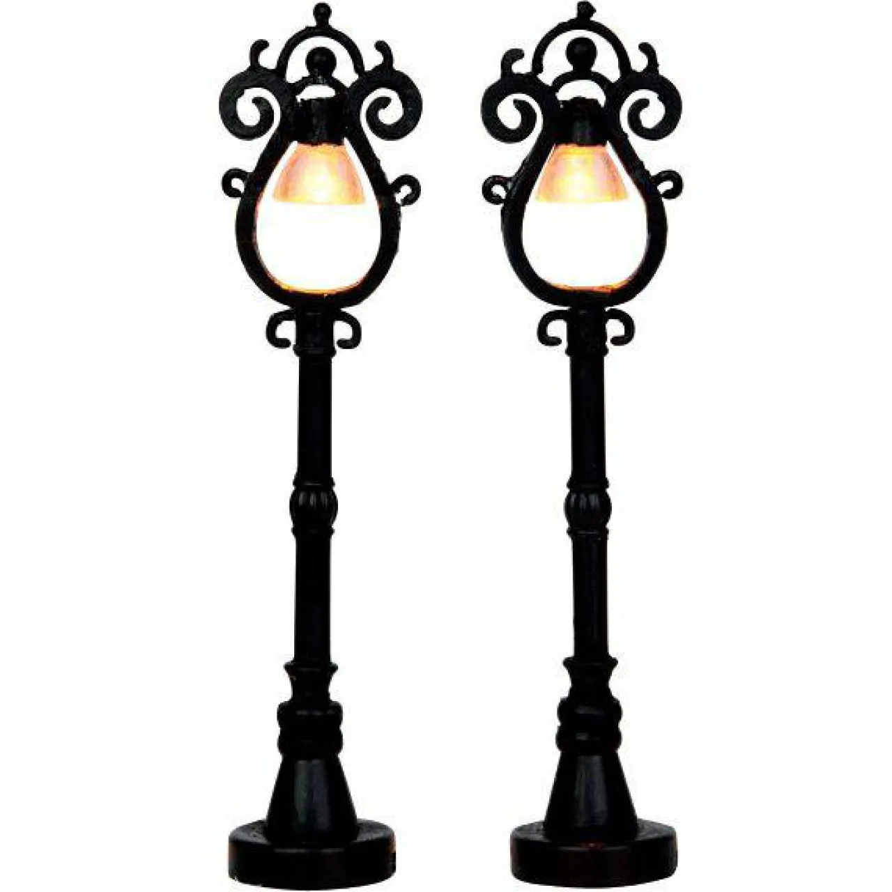 Village De Noël Lemax|LEMAX Accessoire (H10 cm) Lot de 2 lampadaires Parisien à piles