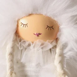 Père Noël, Animaux Et Personnage|KAEMINGK Ange de Noël jambes souples (H53 cm) Demoiselle d'Hiver Blanc