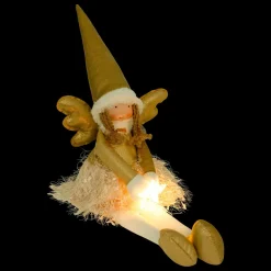Père Noël, Animaux Et Personnage|Déco Et Objet Lumineux|JJA Ange de Noël lumineux à piles (H48 cm) Fée clair de lune assise Dée Or