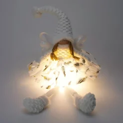Père Noël, Animaux Et Personnage|Déco Et Objet Lumineux|KOOPMAN Ange de Noël lumineux à piles (H60 cm) Gladys plumage Blanc