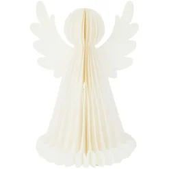 Déco Et Objet Lumineux|KOOPMAN Ange lumineux à piles 6 LED (H28 cm) Papier fermeture magnétique Blanc