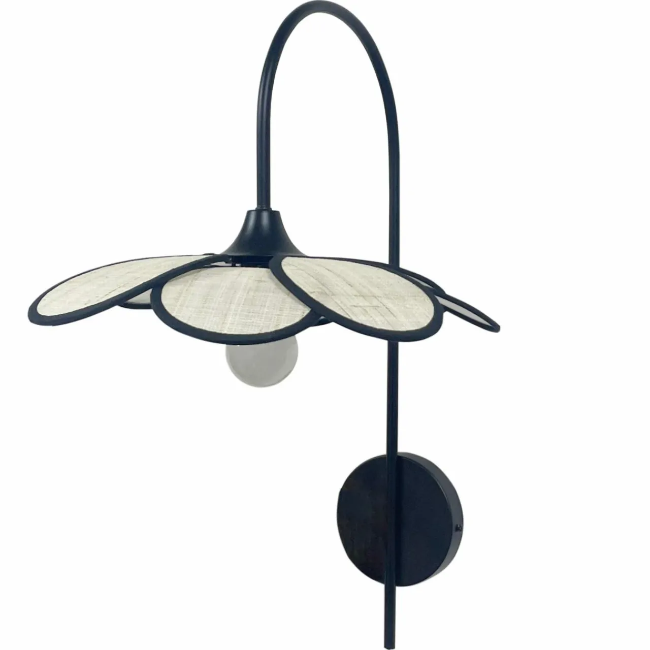 Applique|EMINZA Applique murale pétale en tissu (H62 cm) Alava Noir