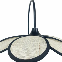 Applique|EMINZA Applique murale pétale en tissu (H62 cm) Alava Noir