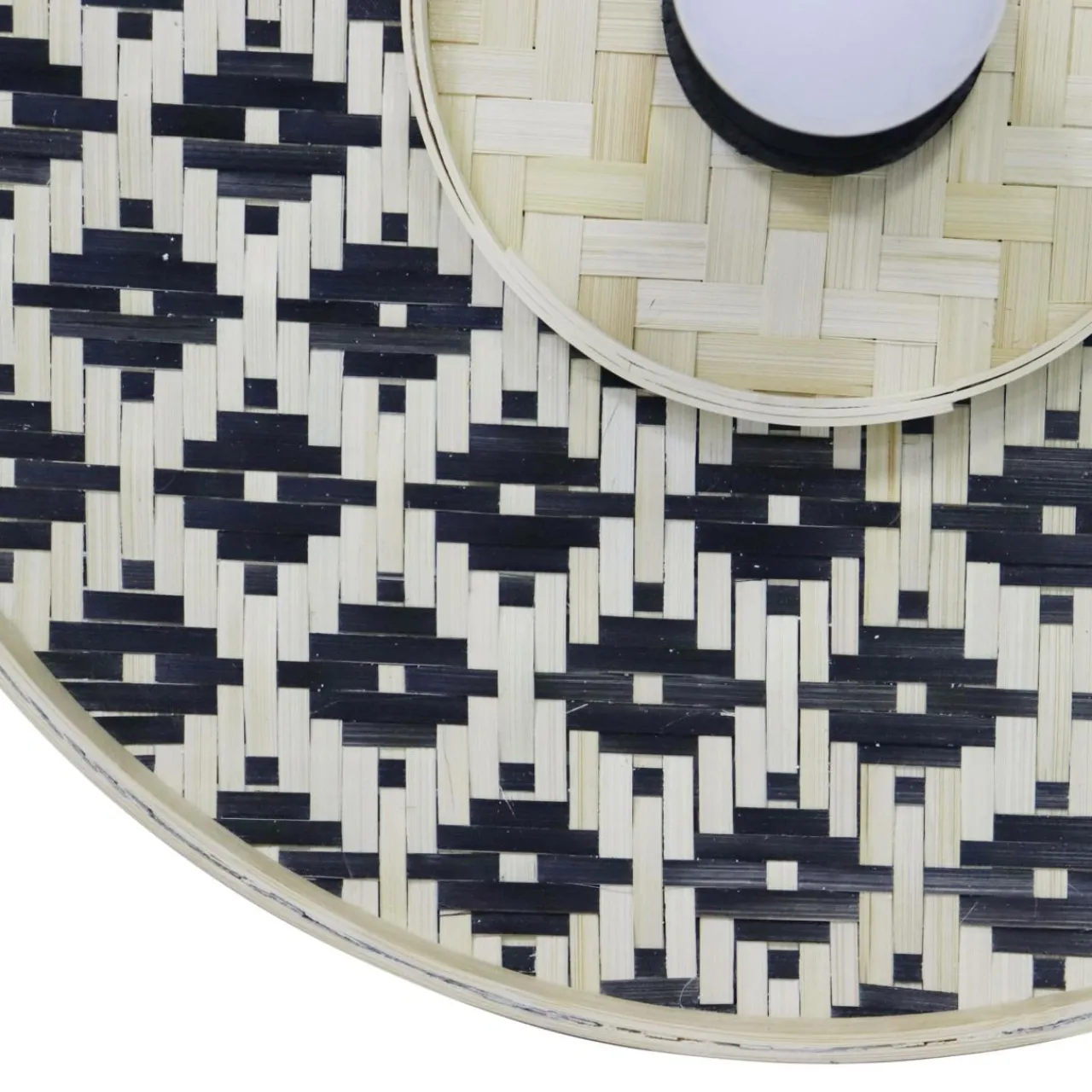 Applique|EMINZA Applique murale ronde en bambou (D50 cm) Marioka et naturel Noir