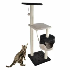 Arbre À Chat, Griffoir|LOVE STORY Arbre à chat avec jouet et niche /Chocolat Ecru