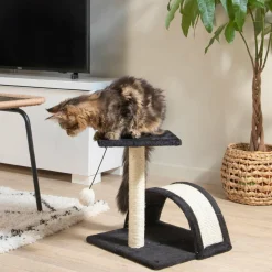 Arbre À Chat, Griffoir|LOVE STORY Arbre à chat avec jouet et tunnel Anthracite
