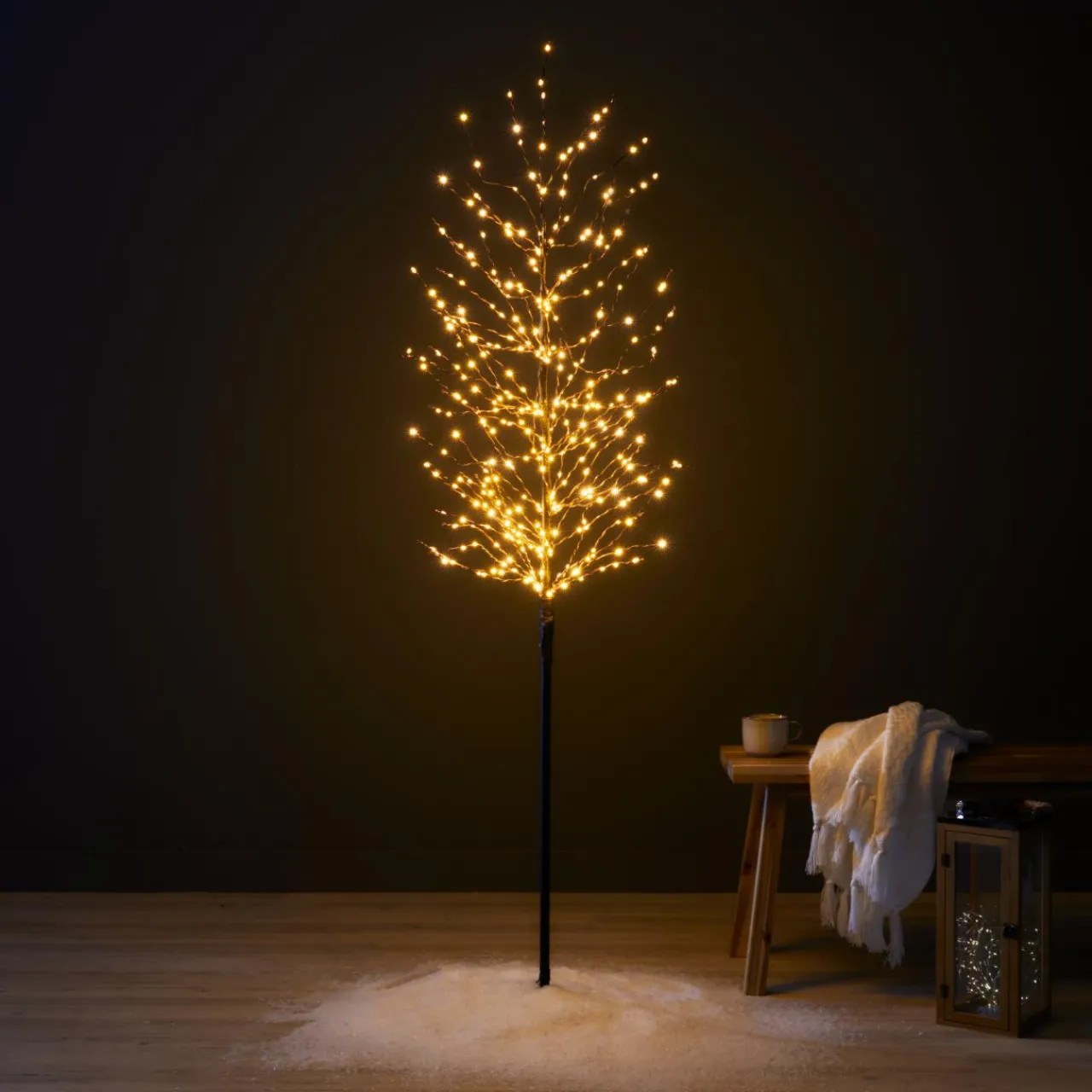 Personnage, Objet Grand Format|Arbre Lumineux|EMINZA Arbre lumineux 360 LED (H180 cm) Bouleau d'hiver Blanc Chaud doré