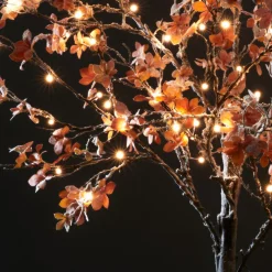 Personnage, Objet Grand Format|Arbre Lumineux|EMINZA Arbre lumineux 96 LED (H180 cm) Chêne enneigé Blanc chaud