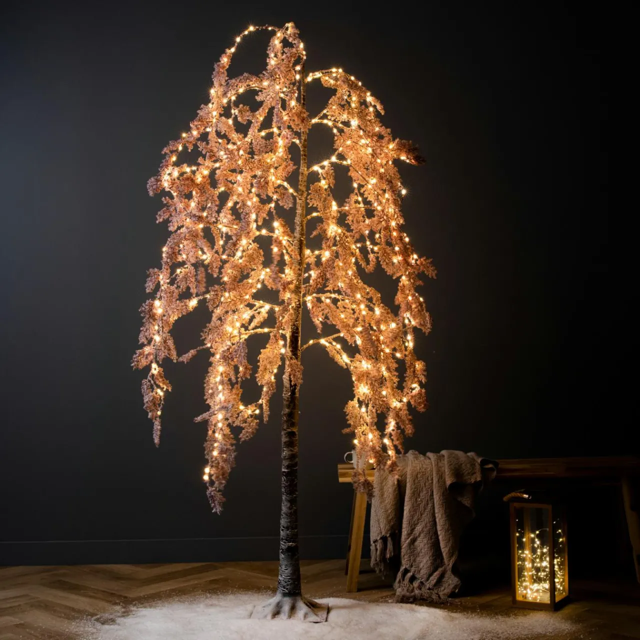 Personnage, Objet Grand Format|Arbre Lumineux|EMINZA Arbre lumineux 600 LED (H200 cm) Saule pleureur Fleur Rose