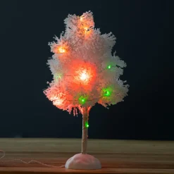 Centre De Table|KAEMINGK Arbre lumineux à piles 16 LED (H22 cm) Christmas Multicolore Blanc