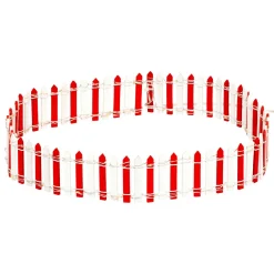 Personnage Et Accessoire Pour Village|JJA Barrière en bois lumineuse (H9 cm) pour village Rouge
