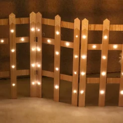 Déco Et Objet De Noël|Déco Et Objet Lumineux|Feeric Lights & Christmas Barrière en bois lumineuse 42 LED (L89 x H59 cm) Blanc chaud