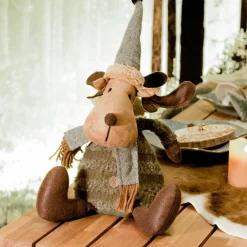 Père Noël, Animaux Et Personnage|KAEMINGK Bloc-porte Renne de Noël (H54 cm) Alexis Marron