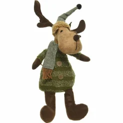 Père Noël, Animaux Et Personnage|KAEMINGK Bloc-porte Renne de Noël (H54 cm) Alexis Marron