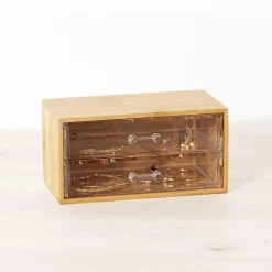 Accessoire Salle De Bain|ATMOSPHERA Boite à bijoux Selena Bambou Naturel