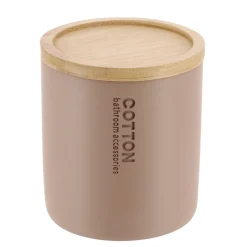 Accessoire Salle De Bain|TENDANCE Boite à coton Purebamboo Cappuccino Marron