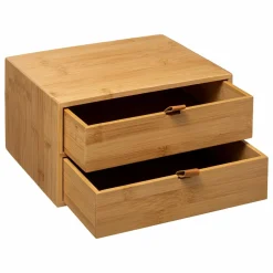 Panier Et Organisateur|Rangement Et Organisateur|5 Five Simply Smart Boite bambou 2 tiroirs (H14 cm) Sury Naturel