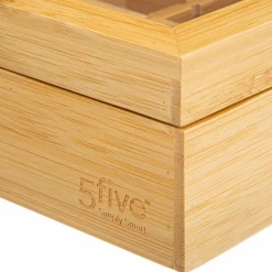 Panier Et Organisateur|Rangement Et Organisateur|5 Five Simply Smart Boite de 12 compartiments amovibles (23 x 28 cm) Bambou Siao Naturel