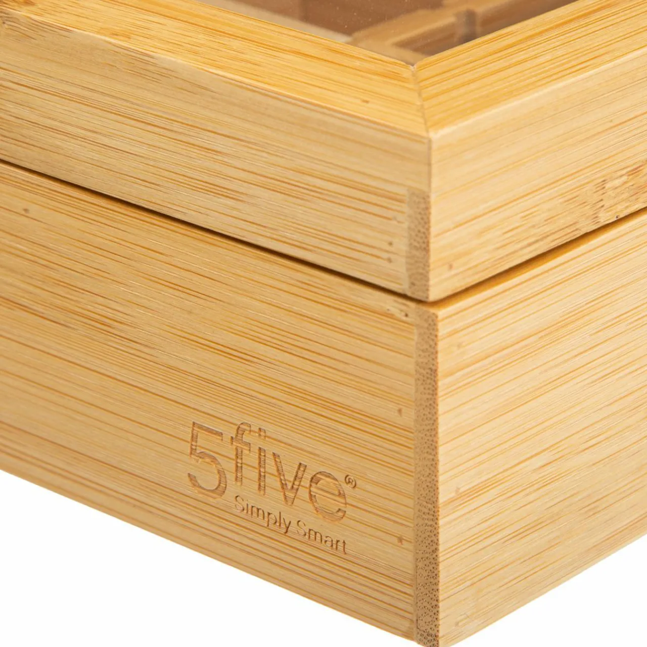 Panier Et Organisateur|Rangement Et Organisateur|5 Five Simply Smart Boite de 12 compartiments amovibles (23 x 28 cm) Bambou Siao Naturel