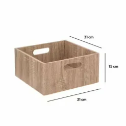 Panier Et Organisateur|5 Five Simply Smart Boite de rangement (31 x 31 x 15 cm) Mano bois Naturel