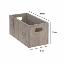 Panier Et Organisateur|5 Five Simply Smart Boite de rangement (15 x 31 x 15 cm) Mano e Gris