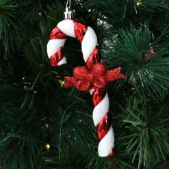 Décoration De Sapin|KAEMINGK Bonbon à suspendre (H13 cm) Sucre d'orge Noeud Rouge