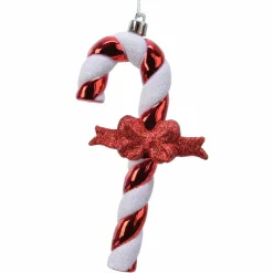 Décoration De Sapin|KAEMINGK Bonbon à suspendre (H13 cm) Sucre d'orge Noeud Rouge